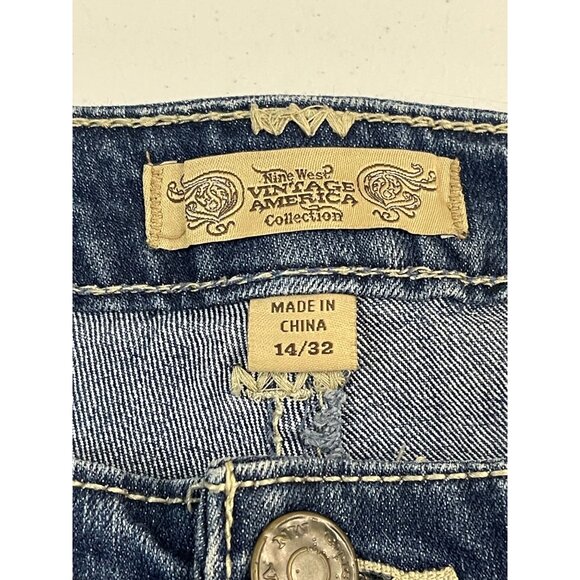 Nine West Vintage America Jeans Womens 14/32 Blue Stretch Denim - Picture 13 of 15